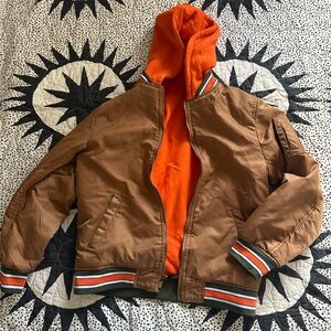 Brown and Orange Bomber Jacket